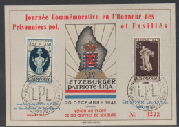 LUXEMBOURG  / 1945 - CARTE COMMEMORATIVE ILLUSTREE NUMEROTEE (ref 6631) - Lettres & Documents
