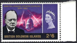 BRITISH SOLOMON ISLANDS 1966 QEII 2s/6d Bluish Violet, Churchill Commemorative SG134 MH - Iles Salomon (...-1978)