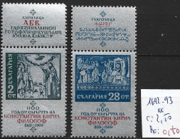 BULGARIE  1692-93 ** Côte 2.50 € - Usados