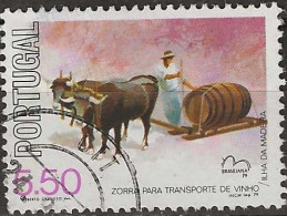 PORTUGAL 1979 Brasiliana 79 International Stamp Exhibition. Portuguese Country Carts -5e.50 - Wine Sledge, Madeira FU - Usado