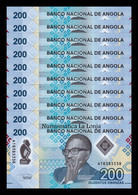 Angola Lot Bundle 10 Banknotes 200 Kwanzas 2020 Pick 160 Polymer Sc Unc - Angola