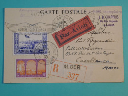 AM0 ALGERIE  BELLE CARTE AEROGRAMME  1930 EXPO . ALGER A CASABLANCA MAROC +++AFF. PLAISANT++ + - Lettres & Documents