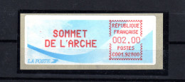 Atm  Frama Crouzet Vignettes Distributeur  Frankreich France Sommet De L ` Arche  Mint Mnh Postfrisch - 1988 Type « Comète »