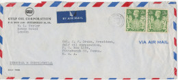 GB 1947 GVI 2sh 6d (pair) Rare Multiple Postage On VF Used Airmail Cover From LONDON W.C. To USA, Rare 4th Airmail Rate - Briefe U. Dokumente