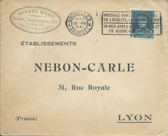 BELGIQUE LETTRE 1F75 BRUXELLES POUR LYON ( RHONE ) DE 1931 LETTRE COVER - 1931-1934 Képi