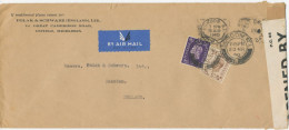 GB 20.3.1940, GVI 5d And 3d Mixed Postage (2nd Airmail Weight Rate) On Censor Airmail Cover With Slogan „LONDON N.I. / A - Brieven En Documenten