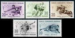 Turkey 1960 Mi 1769-1773 MNH Olympic Games - Rome - Unused Stamps