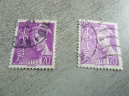 Type Mercure - 20c. - Yt 410 -  1 Lilas Foncé Et 1 Lilas Pale -  Oblitérés - Année 1940 - - 1938-42 Mercure