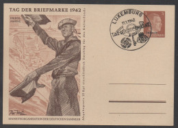 LUXEMBOURG - III REICH / 1941 ENTIER POSTAL DE PROPAGANDE SURCHARGE UKRAINE -  OBLITERE LUXEMBOURG (ref 6621) - 1940-1944 Duitse Bezetting