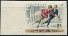 820  Patinage Artistique: Hongrie 1955, Non Dentelé - Figure Skating Imperforate Stamp From Hungary. Ice Winter Sport - Eiskunstlauf