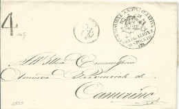 ITALIE CACHET ADMINISTRATIF NOIR SPOLETO  POUR CAMERINO DE1855 LETTRE COVER - Unclassified