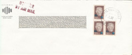 Turkey Cover Sent To Denmark Hilton Hotel 8-2-1991 Overprinted Stamps - Briefe U. Dokumente