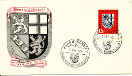 Saar FDC 1-1-1957 Saarbrücken Saarland Bundesland Nice Cover With Cachet - FDC