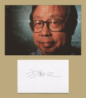 Fang Lizhi (1936-2012) - Chinese Astrophysicist & Dissident - Signed Card + Photo - 90s - Inventeurs & Scientifiques