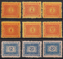 INDOCHINE Timbres-Taxe N°75*à 83* Neufs Charnières TB Cote : 4€00 - Timbres-taxe