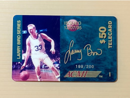 Mint USA UNITED STATES America ACMI Prepaid Telecard Phonecard, Larry Bird Series $50 Card (200EX), Set Of 1 Mint Card - Colecciones