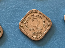 Münze Münzen Umlaufmünze Indien 5 Paise 1963 Münzzeichen Raute - Inde