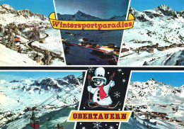 OBERTAUERN, MULTIPLE VIEWS, WINTER SPORT RESORT, CABLE CAR, ARCHITECTURE, SNOWMAN ILLUSTRATION, AUSTRIA - Obertauern