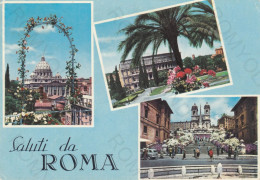 CARTOLINA  ROMA,LAZIO-SALUTI DA ROMA-STORIA,MEMORIA,CULTURA,RELIGIONE,IMPERO ROMANO,BELLA ITALIA,VIAGGIATA 1970 - Exposiciones