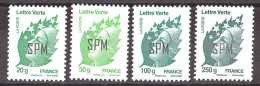 SPM - 2012 - N° 1038 à 1041 - Neufs ** - Marianne De Beaujard "Lettre Verte" - 20g, 50g, 100g Et 250g - Ongebruikt
