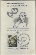 Argentina 1974, Souvenir Card International Year Of Youth Philately Commemorative Cancel Rosario - Briefe U. Dokumente