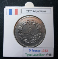 France 1933 5 Francs Type Lavrillier (réf Gadoury N°760) - 5 Francs