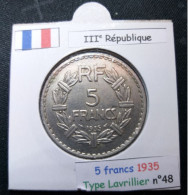 France 1935 5 Francs Type Lavrillier (réf Gadoury N°760) - 5 Francs