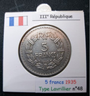 France 1935 5 Francs Type Lavrillier (réf Gadoury N°760) - 5 Francs