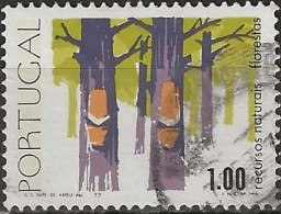 PORTUGAL 1977 Natural Resources. Forests - 1e Forest FU - Used Stamps