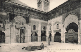 MAROC - Fez - Cour De La Medersa Bou Anania - Carte Postale Ancienne - Fez (Fès)