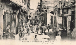 MAROC - Fez - La Grande Rue Du Mellah - Animé - LL - Carte Postale Ancienne - Fez (Fès)