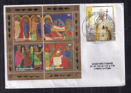 Enveloppe Argentine Distribuée Avec Des Timbres De Religion, De Noël Et Autres - Cartas & Documentos