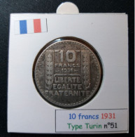 France 1931 10 Francs Type Turin (réf Gadoury N°801) En Argent - 10 Francs