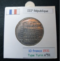 France 1931 10 Francs Type Turin (réf Gadoury N°801) En Argent - 10 Francs