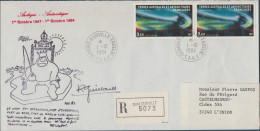 TAAF LETTRE RECOMMANDEE DE 1984 AVEC CACHET PAUL EMILE VICTOR ET SIGNATURE DE GUILLARD - Brieven En Documenten