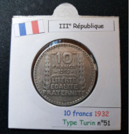 France 1932 10 Francs Type Turin (réf Gadoury N°801) En Argent - 10 Francs