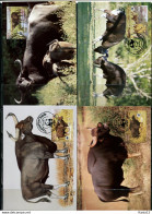 A51636)WWF-Maximumkarten Saeugetiere: Kambodscha 823 - 826 - Maximumkarten