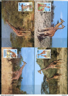 A51638)WWF-Maximumkarten Saeugetiere: Kenia 481 - 484 - Cartoline Maximum