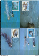 A51644)WWF-Maximumkarten Saeugetiere: Mauretanien 871 - 874 - Cartoline Maximum