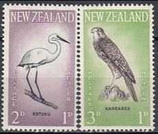 New Zealand 1961 (MNH) (Mi 416-417) - Great Egret (Ardea Alba),New Zealand Falcon (Falco Novaeseelandiae) - Collections, Lots & Series