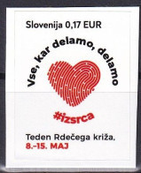 SLOVENIA 2023,RED CROSS WEEK,SOLIDARITY,HEART,SURCHARGE,ADITIONAL STAMP,,MNH - Slowenien