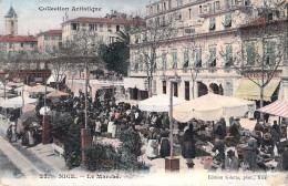FRANCE - Nice - Le Marché - Collection  Artistique - Edition Giletta  - Carte Postale Ancienne - Markten, Feesten