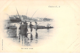 FRANCE - Chalon Sur Saone - Un Bon Coin - Pecheurs  - Carte Postale Ancienne - Chalon Sur Saone