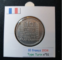 France 1934 10 Francs Type Turin (réf Gadoury N°801) En Argent - 10 Francs