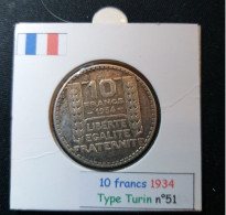 France 1934 10 Francs Type Turin (réf Gadoury N°801) En Argent - 10 Francs