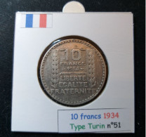 France 1934 10 Francs Type Turin (réf Gadoury N°801) En Argent - 10 Francs