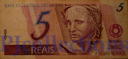 BRAZIL 5 REAIS 1997 PICK 244Ad VF W/PIN HOLES - Brazilië