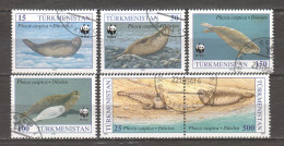 Turkmenistan 1993 Mi 30-35 WWF SEALS  - Usados