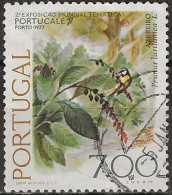 PORTUGAL 1976 Portucale 77 Thematic Stamp Exhibition, Oporto. Flora And Fauna - 7e. - Portuguese Laurel Cherry& Tit - Usado
