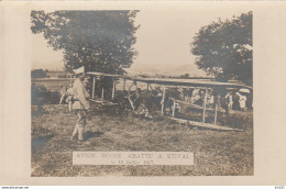 ETIVAL CARTE PHOTO RARE AVION BOCHE ABATTU LE 13 JUILLET 1917 AVIATION AVION MILITARIA - Etival Clairefontaine